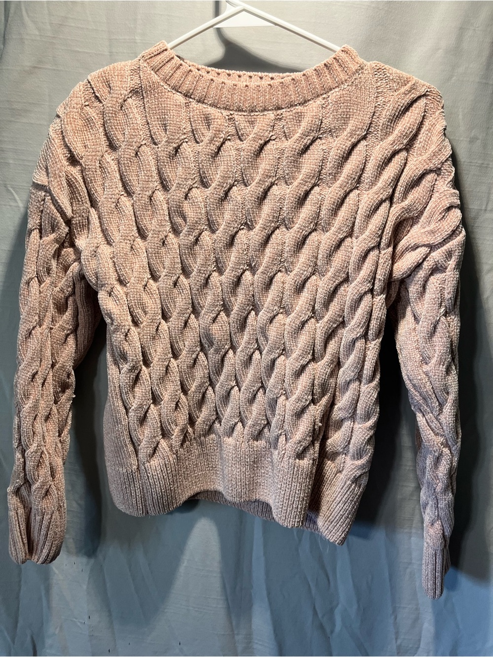 Cozy Cable Knit Women's Sweater - Light Pink xs rachel zoe